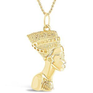 NWT STERLING FOREVER Egyptian Pharaoh Bust Pendant Necklace